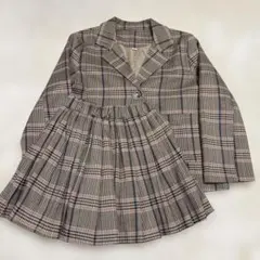 子供用スーツ　チェック柄 ジャケット スカートセットアップ