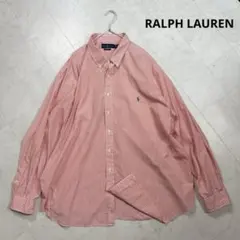 RALPH LAUREN【3XB】オーバサイズ ストライプ ボタンダウンシャツ