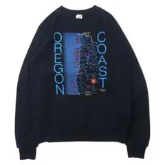 JERZEES USA製 90年代 プリント スウェット L ブラック コットン