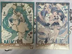 雪ミク オールスターズ クリアポスター 2個セット 一番くじ