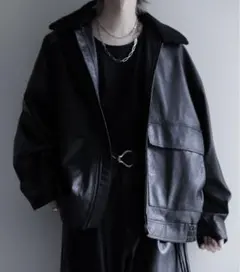 【完売品】オーバーサイズレザージャケット ブラック