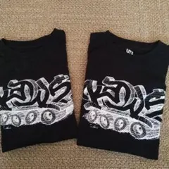 UNIQLO KAWSコラボ 半袖シャツ ブラック　2点セット 110/120