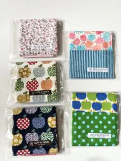 ハンカチ作家大場まり子LEAF & MOON 5重ガーゼハンカチ5枚セット果物柄