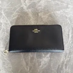 COACH コーチ 長財布 ラウンドファスナー キルティング 黒 F53637
