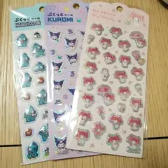 ダイソー【3点】サンリオ ぷくっとシール　マイメロ　クロミ　ハンギョドン