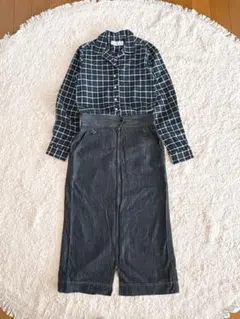 CIAOPANIC TYPY チェック柄長袖シャツ デニム ドッキングワンピース