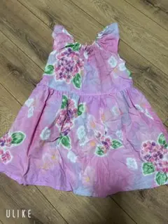 花柄ノースリーブワンピース ピンク　ハンドメイド　手作り　130 和柄