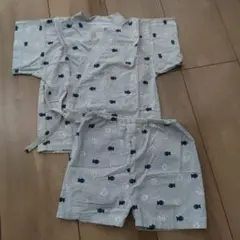 日本製　魚柄甚平セット 90cm 綿100%