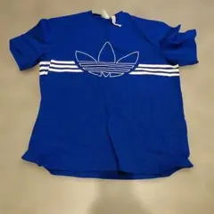 アディダス 青 Tシャツ トレフォイル