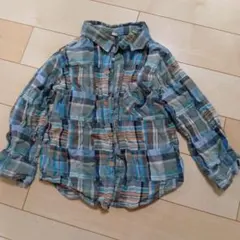 キッズ チェック柄 長袖シャツ