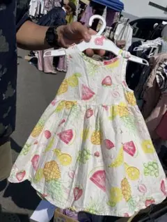 フルーツ柄 半袖ノースリーブ❤️ベビーワンピース 90cm女の子❤️美品のサムネイル