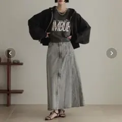 ローリーズファーム　プリーツデニムスカート　グレー