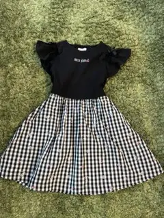 美品 ♡メゾピアノ ノースリーブワンピース ギンガムチェック 肩出し　130