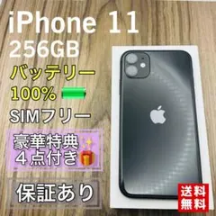 【美品】 iPhone11 ブラック 256GB SIMフリー 新品電池　576