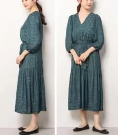 バナナリパブリック Vネック ロングワンピース L