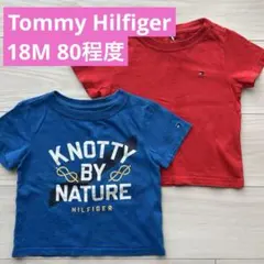 Tommy Hilfiger トミー Tシャツ 半袖 18M 80 ロゴ 赤 青のサムネイル