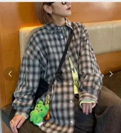 チャオパニックティピー　チェック柄 オーバーサイズシャツ