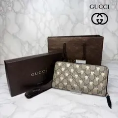 011 美品 GUCCI PVC 長財布 GGスプリーム ラウンドファスナー - メルカリ