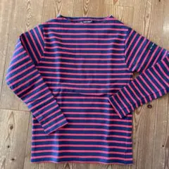 SAINT JAMES ネイビー/レッドストライプ 長袖Tシャツ XXS