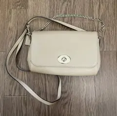 【即日発送】コーチ2WAYショルダーバッグ　ベージュ　レザー　coach