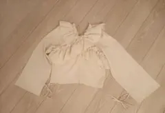 オフショルダー フリルトップス イエローMサイズ