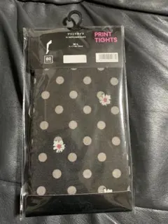 プリントタイツ 91 DOTFLOWER BLACK M-L