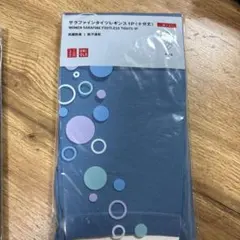 青 UNIQLO 80デニール サラファインタイツ M/L 10分丈 レギンス