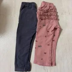 BuddyLeeフリル付きデニムパンツ　UNIQLO レギンス　セット　90