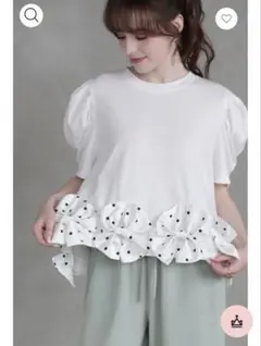 新品未使用品　COUDRE 金子綾　フリルTシャツ　ホワイト COUDRE 】フリルスリーブT CD115 白 ホワイト 金子綾 - メルカリ