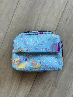 LeSportsacレスポ 動物柄ポーチ 水色
