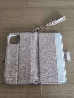 iPhone14用手帳型ケース ピンク合成皮革