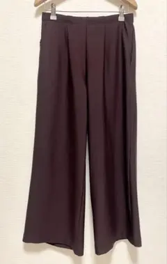 日本製　ダークブラウン　ストレートパンツ　左右ポケット付き　美品