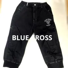BLUE CROSS ハーフパンツ 黒　ポケット７個 膝立体　ロゴ4つ Ｌサイズ