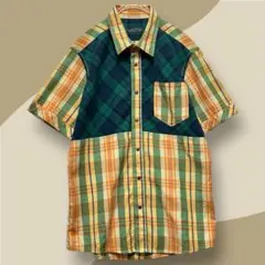 291295 HOMME メンズ　シャツ　半袖　チェック　マルチカラー　古着のサムネイル
