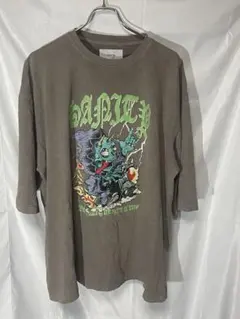 【綿100%/XL】CONFIRM モンスターグラフィック ルーズTシャツ 茶のサムネイル