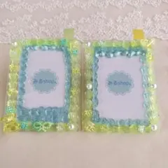 ホイップデコ　トレカケース　硬質ケースデコ　セット売り　黄緑×青