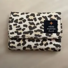 HEAD PORTER PLUS ヒョウ柄三つ折り財布