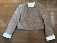 SANDRO チェック クロップド ジャケット