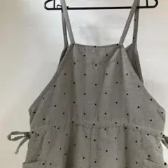 ドット柄グレーサロペット