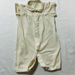 クリーム色 半袖ロンパース 80cm かわいい 女の子 シンプル 淡色コーデ