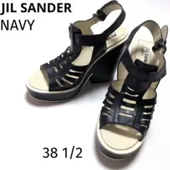 JIL SANDER NAVY ジルサンダー　レザー　厚底　サンダル ネイビーのサムネイル