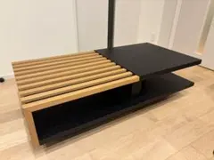 【アルモニア】サイロ センターテーブル ハーフガラス天板