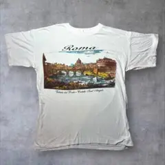 90s ローマ ROMA スーベニア ヴィンテージ Tシャツ イタリア L 白
