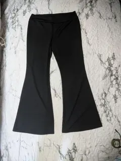 黒 ワイドパンツ 伸縮性ウエスト　大きいサイズ