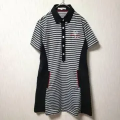 美品】Lサイズ マンシングウェア R.line ゴルフワンピース ボーダー