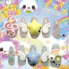 ネイルチップ 平成女児 ドット ラメ 音符 羽 ウィッシュコア 星 y2k