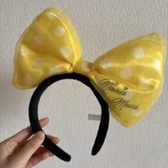 ミニーマウス イエローポルカドットカチューシャ