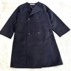 ★ギャルリーヴィー　ウールダブルフェイス　ノーカラーコート　ゆったり 美品✨ギャルリーヴィー ウールダブルフェイス ノーカラーコート