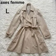 axes femme レース使いトレンチコート L ベージュ 上品 Aライン