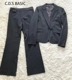 C.D.S BASIC スーツ　ジャケット　パンツ　ストライプ　グレー　M